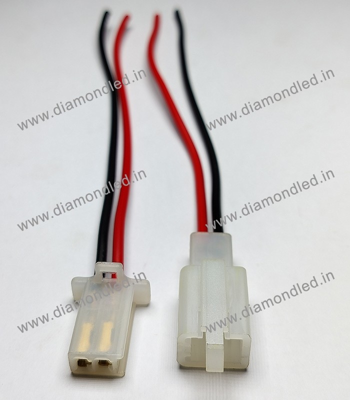2 Wire Male-Female White Socket - Diamond Electronics